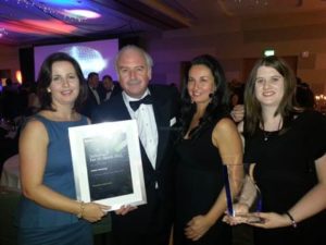 At the Fingal Business Excellence Awards were from L-R: Susan Grennan, Marty Whelan (Broadcaster), Jayne McMahon, Lorna Daly