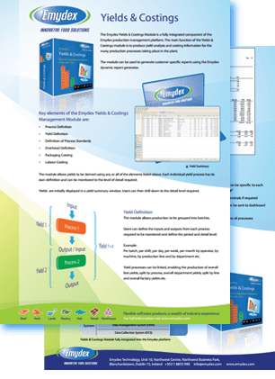 Emydex Software Brochure Yields and Costing